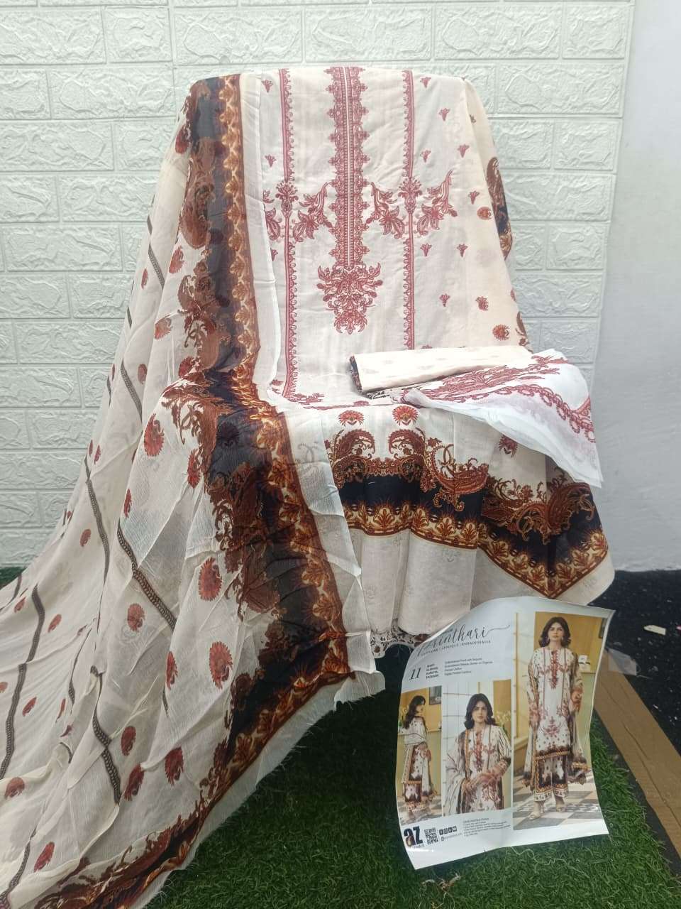 ZOHAIB TEXTILES SUNSHINE PRINTKARI EDITION EMBROIDERED SHIRT TYPE PAKISTANI SUIT EXPORTER